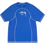 Nike x St&uuml;ssy SS24 T&auml;hestikuline Logo Mugav L&otilde;tv L&uuml;hikeste Varrukatega &Uuml;mmarguse Kaelusega T-s&auml;rk Unisex Topid Sinine FZ5756-405 M
