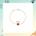 Nelja lehega ristikheina k&auml;ev&otilde;rud, Kerge luksus Valge Fritiillaria Punane Agaat Malahhiit Naastudega K&auml;ev&otilde;rud Kaetud 18K Roosa Kullaga Naiste tilgakujulised k&auml;ev&otilde;rud