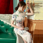 2024 Retro Shanghai stiilis kahekihiline cheongsam: Kaheksan&otilde;mblusega pikk kleit 4XL