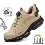 P&ouml;&ouml;rlev nupp Uued turvajalatsid Meeste purunemisvastased torkevastased t&ouml;&ouml;jalatsid Mood Meeste Spordijalatsid Turvalisus Kaitsesaapad Meeste 37 khaki