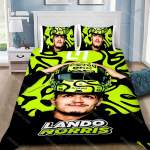 Tekikate Padjap&uuml;&uuml;r Voodipesukomplekt F1 L-Lando N-Norris T&auml;iskasvanud Poiss T&uuml;druk Magamistoa Kaunistus Laste Kingitus &Uuml;heinimese Kaheinimese Suur Suurus AU Double 180x210cm