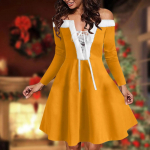 J&otilde;uluaegne naiste vintage &uuml;hev&auml;rviline pikkade varrukatega karvane kleit piduliku peokst&uuml;&uuml;miga kokteilikleit M kollane