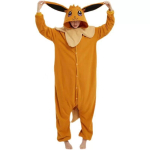 Fliisist multifilmitegelase Eevee pikavarrukaline magamisriietus Kodu Halloweeni kost&uuml;&uuml;m M orange