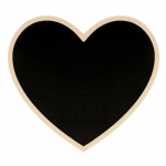 Tableau noir coeur avec bordure bois 15 x 13,5 x 0,5 cm must