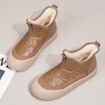 Naiste talveplatvormiga lumesaapad libisemisvastased soojad kunstkarusnahast vooder pahkluu papud jalatsid vabaaja PU-nahast mugavad h&auml;gused k&otilde;ndimissaapad naistele 42 khaki