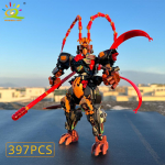 HUIQIBAO Must P&auml;ikesekuningas Wukong S&otilde;dalane Mehh Robot Ehitusklotsid MOC Tegevuskuju Telliskivi Lapsed Linna Ehitus N&auml;idism&auml;nguasjad WITH BOX