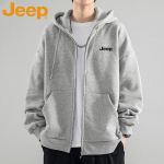 JEEP meeste vabaaja kapuutsiga lukuga dressipluus M must