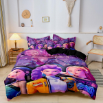Kpop Deemonik&uuml;tid Huntrix Voodipesukomplekt &Uuml;heinimese Twin T&auml;is Queen King Suuruses Voodikomplekt T&auml;iskasvanute Magamistoakomplektid Anime VoodiTekikate EU Single-135x200cm&set