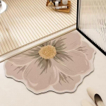 Poolkaarekujuline diatomiitp&otilde;randamatt, imav vannitoamatt, mustust h&uuml;lgav vannituba, magamistuba, sissep&auml;&auml;suukse matt 80x120cm31.5x47.2in