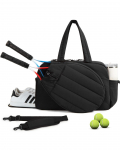 Kaasaskantav veekindel reketikott: Tennis, Pickleball, Sulgpall Risti &uuml;le keha kantav ja k&auml;eshoitav kott 48x19x31 CM must