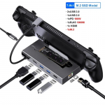 7-in-1 USB C dokkimisjaam Steam Decki ja Nintendo Switchi jaoks M.2 NVMe SATA HUB HDMI 4K@60Hz 1000M Gigabit Ethernet 2*USB 3.0 Hub 7 in 1 NVMe SATA