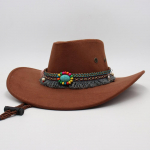 Tiibeti etnilise stiiliga aksessuaarid Meeste ja naiste v&auml;li&uuml;rituste lai&auml;&auml;ris p&auml;ikesem&uuml;ts M&auml;gironimise p&auml;ikesekaitse R&uuml;&uuml;tlim&uuml;ts Vintage lokkis &uuml;laosaga silinder M adult one size fits all (56-58cm) pruun