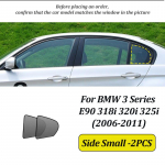 LINNUNU For BMW 3 Series E90 318i 320i 2006-2011 magnetic Car sunshade window curtain mesh Block sunlight Interior accessories Side Small-2PCS