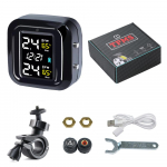 Mootorratta TPMS Rehvir&otilde;huandur Rehvir&otilde;hu j&auml;lgimiss&uuml;steem V&auml;line andur Mootorrattale Autobike'ile T&otilde;ukerattale Mootor TMPS Black