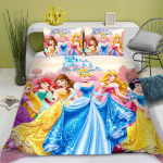 Printsess Kuldkingake Multifilmi Tekikate MINISO Tekk Hingav 3D Armas Tr&uuml;kitud Magamistoa Tekk Soojus Pol&uuml;ester Voodipesu AU Single(140*210cm)3pcs white