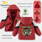 Minecraft Laste Keskmine/Suur Multikakujuline Tuulejope: 3-in-1 S&uuml;gis/Talvine Softshell-jakk 110 cm