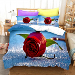 3D Roosidega Voodipesukomplektid Tekikott Padjap&uuml;&uuml;riga Twin Full Queen King Voodiriided Voodipesu EU single(135x200cm)