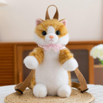 Kawaii 25/35CM Loov Valge Pruun Kass Pl&uuml;&uuml;sist Seljakott Koolikott T&uuml;drukute Diivan Laste S&uuml;nnip&auml;ev J&otilde;ulukink Kodu Dekoor about 25cm gray