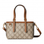 Gucci GG embleemiga kaetud kangast ja nahast minik&auml;sikott Naiste k&auml;ekotid Beež Pruun 855491-FAEUC-9758 Basic Set (Bag+Dust Bag)