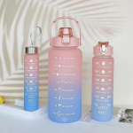 3 tk Gradient Plastikust Tassikomplekt Suure Mahutavusega Spordiveepudel V&auml;ljas Reisimine J&otilde;usaal Fitness Kannud &Otilde;pilase Kaasaskantav Tass K&otilde;rrega lilla