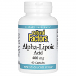 Natural Factors, Alfa-lipoehape, 400 mg, 60 kapslit