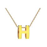 Hermes Pop H seeria ripatsiga kaelakee Naiste kaelakee Kollane kuld H147991F-1R Box+Shopping Bag