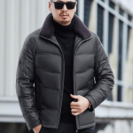 Meeste ehtsast nahast 90 valge pardi sulejope, paksendatud keskealiste meeste talvine uus lambanahast jope, meeste vabaaja soe jakk, meeste 4XL black