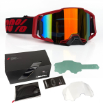 Maastikumootorratturi kaitseprillide komplekt, mootorratta maastikukaitseprillid, spordituulekindlad suusaprillid Red-black frame with imit