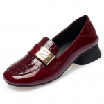 Kevadine &uuml;mmargune lakknahast pehme tallaga kingad Naiste mood Mugav t&ouml;&ouml; Metallpandlaga Mugav kandiline kontsaga kingad 35