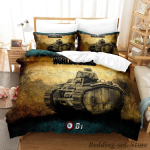 World Of Tanks Voodipesukomplekt &Uuml;he- v&otilde;i Kahekohaline T&auml;iskasvanu Laste Magamistuba Anime Voodikomplekt Tekikott 70x133cm 2pcs