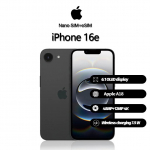 Apple iPhone 16e nutitelefon toetab Nano-SIM+eSIM, uus ja aktiveerimata 128GB must