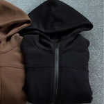 Naiste mantel fliisist paksendatud pl&uuml;&uuml;sist s&uuml;gis-talvine tuulejope &uuml;lem&otilde;&otilde;duline vabaaja lukuga kapuutsiga jakk L