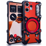 Luksuslik &otilde;&otilde;nesmetallist &uuml;mbris Nothing CMF Phone 2 Pro Phone 3a Pro 2 2a Plus jaoks Alumiiniumist kaitserauaga Sisseehitatud 360&deg; alus Kaitsega Nothing Phone 3a Pro must