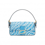 Fendi Baguette 1997 kott kuldse pandlaga vintage logo keerdunud FF-mustriga l&auml;ikiv l&otilde;uend nahast &otilde;lakott keskmine sinine naiste kotid 8BR792-AFL1-F1E8L Basic Set (Bag+Dust Bag)