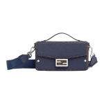 Fendi Baguette Soft Trunk Reguleeritav Eemaldatav &Otilde;larihm FF Magnetiline Pandla Vasikanahast Crossbody &Otilde;lakott Meeste Kotid Sinine 7VA565-AQWH-F1O8P Basic Set (Bag+Dust Bag)