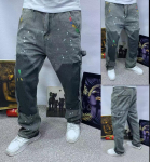 Vintage Meeste Džinsid Kulunud Vibe Kellp&uuml;ksid Puhas L&otilde;ige Puidut&ouml;&ouml; T&ouml;&ouml;riided Denim P&uuml;ksid V&auml;likaubanduse jaoks L gray