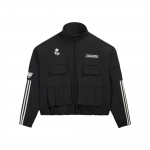 Adidas Originals X Willy Chavarria T&auml;is-lukuga p&uuml;stkraega T&ouml;&ouml;riietus Kootud pikkade varrukatega jakk Unisex jakk KW1732 M