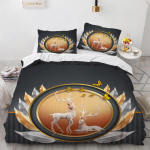 Hirv P&otilde;der Tekikott King Queen Taluhirv Metsa Tekikoti Kate P&otilde;hjakaru Eluslooma Loomade Voodipesu Komplekt Telkimine Jahindus Tekikate 135x200cm