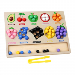 Montessori sobitamis- ja sorteerimism&auml;ng Puidust puuviljaklamber Helmed V&auml;rv Kuju Sensoorne sorteerija lastele Peenmotoorika Varajane haridus