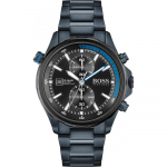 Hugo Boss 1513824 Analoog Must sihverplaat Meeste k&auml;ekell 46 mm sinine