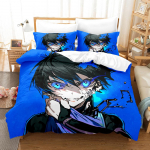 Anime Bluelock Jalgpall Juunior Jaapani Joonisfilm Voodipesukomplekt Tekikott Padjap&uuml;&uuml;riga Magamistoa Kaunistus Voodikomplekt Queen Suurus 135x200cm