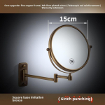 6/8 tolline 360&deg; p&ouml;&ouml;rlev 3x suurendusega seinakinnitusiga meigipeegel, kahepoolne kokkupandav tualettpeegel white