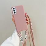 Kaela paeliga telefoni&uuml;mbris Samsung Galaxy S24 S23 FE S25 Ultra S22 S21 Plus A16 A06 A55 A35 A25 A15 A05 A05S jaoks, crossbody pehme &uuml;mbris Galaxy S25 Ultra heleroosa v&auml;rv