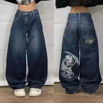 VibeStreet Ameerika T&auml;navamoe Trend L&otilde;dvad Teksap&uuml;ksid Naistele Harajuku Y2K Uued Hip Hop Vintage &Uuml;legabariidilised Teksap&uuml;ksid Unisex Teksap&uuml;ksid S gray
