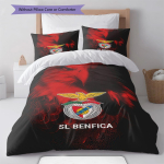 SL. Benfica PLAKAT Voodipesu Tekikomplekt Tekikate Padjap&uuml;&uuml;r Kodu Dekoor S&uuml;nnip&auml;evakingitus (1 * tekikott + 2 * padjap&uuml;&uuml;ri, ilma s&uuml;damikuta) 135x200cm black