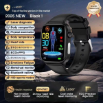 2026 Uus nutikell EKG+PPG Tervise diagnoos Mehed Naised Kell BP Nutikell Black silicone belt black