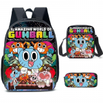 Uus Gumballi Maailma Multikakott &Otilde;pilase Koolikott 3D Digitaaltr&uuml;kiga Suure Mahutavusega Koolikott Lastele Poistele T&uuml;drukutele Three piece set
