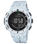 CASIO Pro Trek PRG-300-7 Kolmekordse sensoriga p&auml;ikesetoitega k&auml;ekell Valge p&ouml;&ouml;rd-LCD