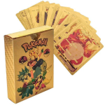 Kuldse fooliumiga kaardid 55 tk TCG kogutavad kaardid Anime kaup Kingitused L&auml;ikiv kuldne viimistlus Ingliskeelne versioon kollane