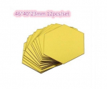 Mood, 12 tk, geomeetriline kuusnurkne 3D-kunst, peegli seinakleebise kleebis Kodu DIY Decor kuld